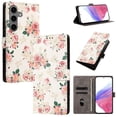 thumbnail image 1 of Colorful Painted Wallet Phone Case for Samsung Galaxy S26 Plus 5G 6.7" , PU Leather Flip Folio Cover With Card Slots, Magnetic Closure, Kickstand, Shockproof Protective Phone Case,Rose, 1 of 10