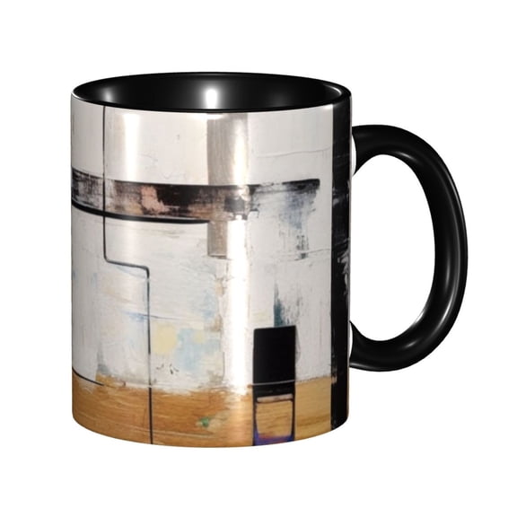 Colorful Painting Coffee Mug Fun Custom Ceramic Mugs 11oz Black