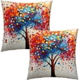 thumbnail image 1 of Colorful Painting Tree Pillow Covers - Rainbow Trees Throw Pillow Cover 18x18 Abstract Art Pillowcases Set of 2 Colored Plant Cushion Cover for Home Outdoor Office Sofa, 1 of 6