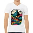 thumbnail image 1 of Colorful Painting V-Neck T-Shirt - Bright T-Shirt - Mountain V-Neck Tee, 1 of 3
