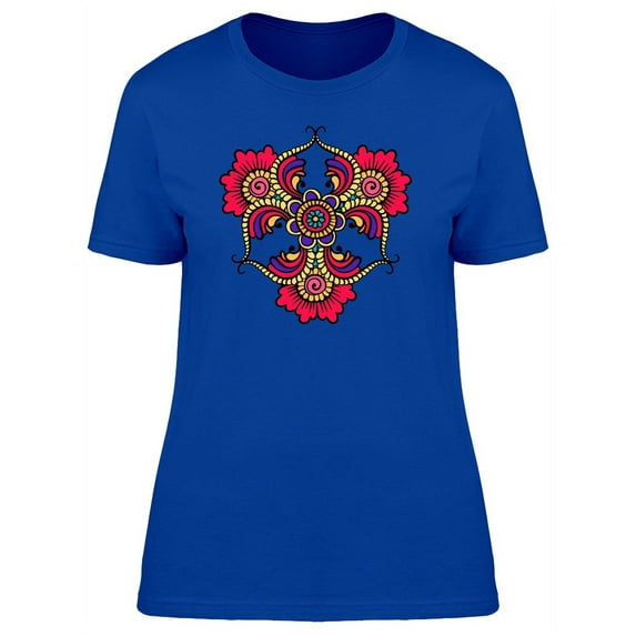 Colorful Paisley Flowers T-Shirt Women -Image by Shutterstock, Female Medium