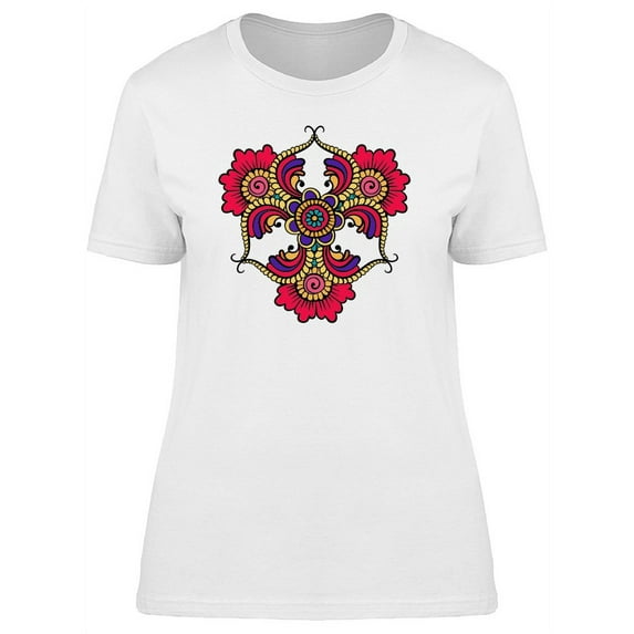 Colorful Paisley Flowers T-Shirt Women -Image by Shutterstock, Female XX-Large