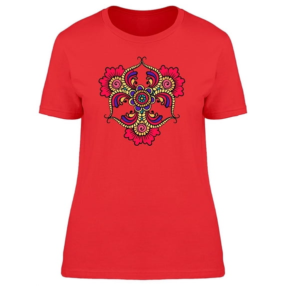 Colorful Paisley Flowers T-Shirt Women -Image by Shutterstock, Female x-Large