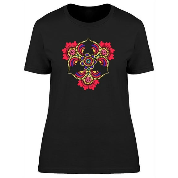 Colorful Paisley Flowers T-Shirt Women -Image by Shutterstock, Female x-Large