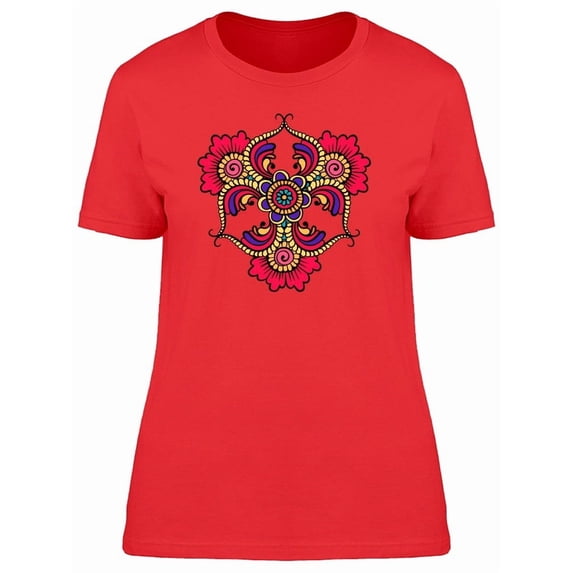 Colorful Paisley Flowers Tee Women's -Image by Shutterstock