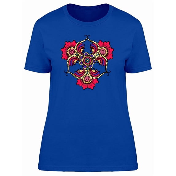Colorful Paisley Flowers Tee Women's -Image by Shutterstock