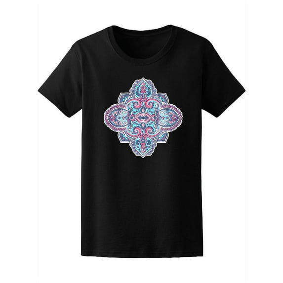 Colorful Paisley Indian Mandala T-Shirt Women -Image by Shutterstock, Female Medium