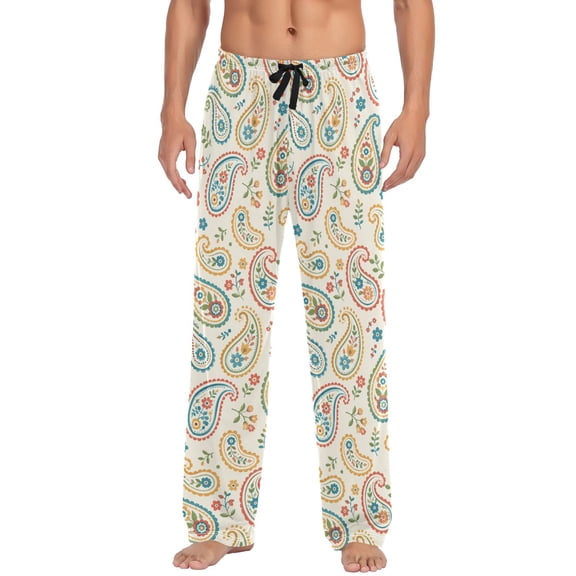 Colorful Paisley Men's Pajama Pants Lightweight Pjs Bottoms Sleepwear Bottom Pants with Pocket Drawstring
