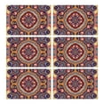 thumbnail image 1 of Colorful Paisley Placemats Set of 6, Flax Linen Heat Resistant Wrinkle Free with Vintage Boho Floral and Mandala Artistic Pattern for Stylish Dining, 1 of 5