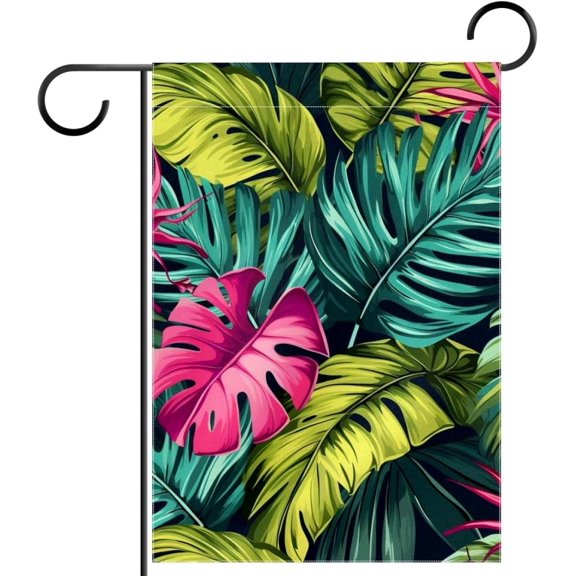 Colorful Palm Leaf Garden Flag 12x18 Vertical Double Sided Farmhouse Holiday Outside Decorations Yard Flag