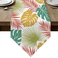 thumbnail image 1 of Colorful Palm Leaves Table Runner Linen Burlap Table Runner 120 Inches Long Tropical Botanical Summer Dresser Scarves for Kitchen Island Coffee Dining Room Party Wedding Holiday Decor 13"x120", 1 of 8