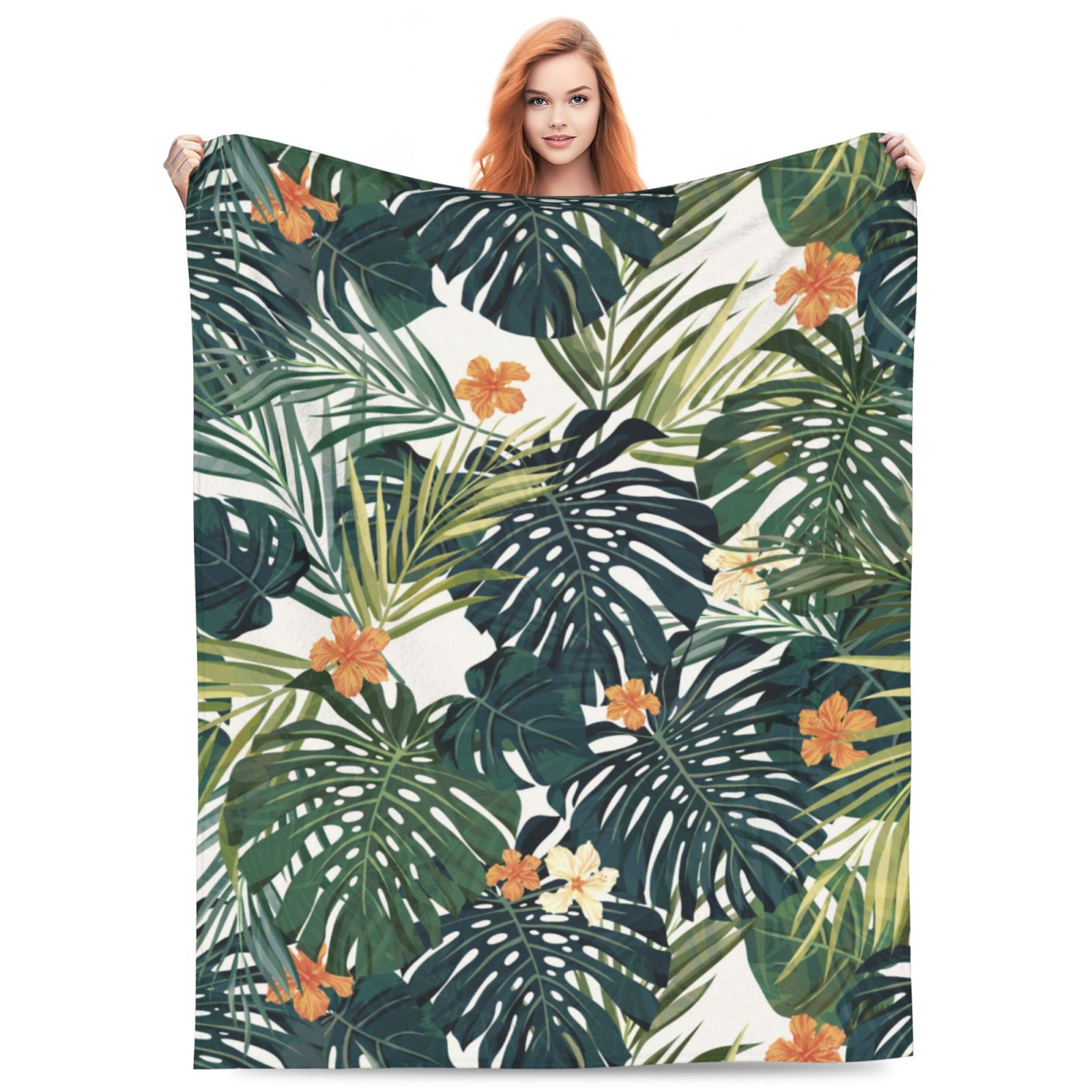 Colorful Palm Trees Soft Sofa Throw Blanket Warm Flannel Fleece Plush