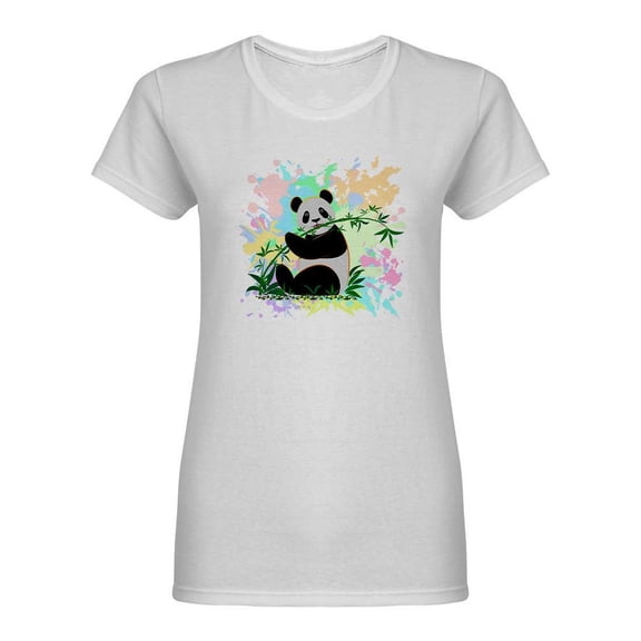 Colorful Panda Design Shaped T-Shirt Women -Image by Shutterstock, Female Small
