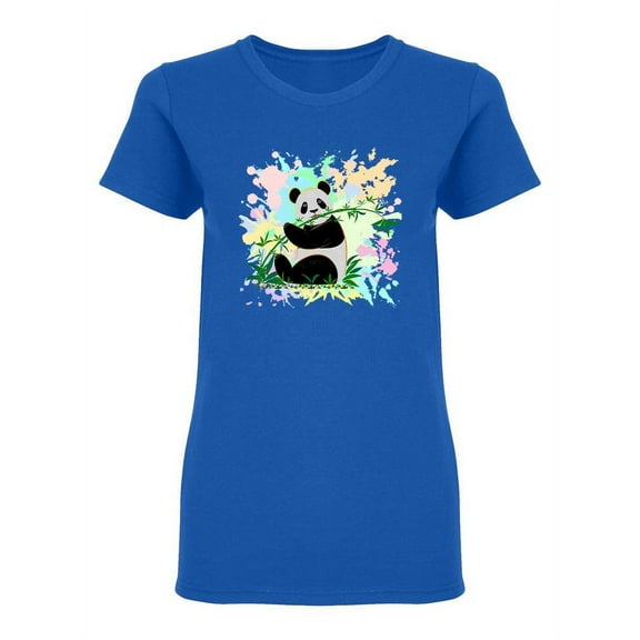 Colorful Panda Design Shaped T-Shirt Women -Image by Shutterstock, Female XX-Large