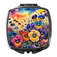 thumbnail image 1 of Colorful Pansies Compact Mirror 2.75 in x 3 in, 1 of 4