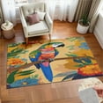 thumbnail image 1 of Colorful Parrot Art Print Soft Large Area Rugs Washable Rug With Non-Slip Backing Carpet For Living Room Bedroom Kitchen, 1 of 6