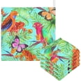 thumbnail image 1 of Colorful Parrot Birds Butterflies Baby Muslin Washcloths Soft Absorbent Face Towel, Tropical Leaves Jungle Flowers Burp Cloths Cotton Bath Wipes 5 PCS Infant Wash Cloth for Newborn Boys Girls 12x12, 1 of 6