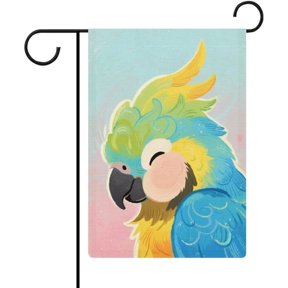 Colorful Parrot Garden Flag Double Sided Outdoor Decoration 12 x 18 Inch