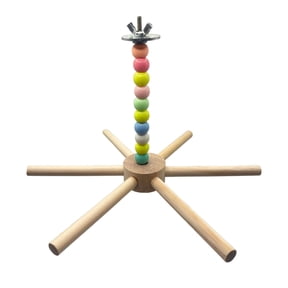 Colorful Parrot Windmill Interactive Bird Enrichment Activity With Rotating DIY Assembly For Mental Stimulation