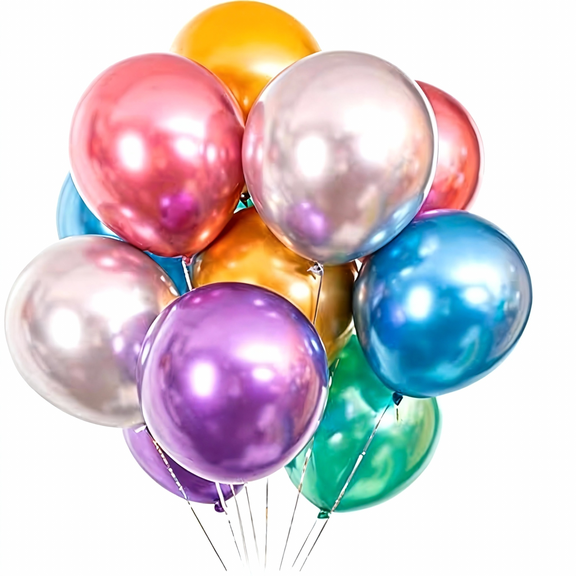 Colorful Party Balloons 100pcs 12inch Chrome Metallic Helium Balloons for Birthday Party Decoration and Arch Decoration Wedding Birthday Baby Shower Christmas Party