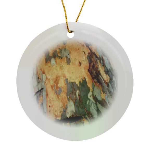 3drose, Colorful Patches and Interesting Patterns of Bark, Circle Porcelain Ornament