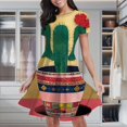 thumbnail image 1 of Colorful Patchwork Cactus Pot Women's Classic Swing Skater Dress Casual Work Party Cocktail Dresses, 1 of 6