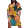 thumbnail image 1 of Colorful Patchwork Hexagon Design Loose Pocket Dress Dresses Summer Summer Dresses for Women, 1 of 9