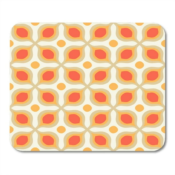 Colorful Pattern Bold Geometric Shapes in 1970S for Summer Fall Decals Retro Mousepad Mouse Pad Mouse Mat 9x10 inch