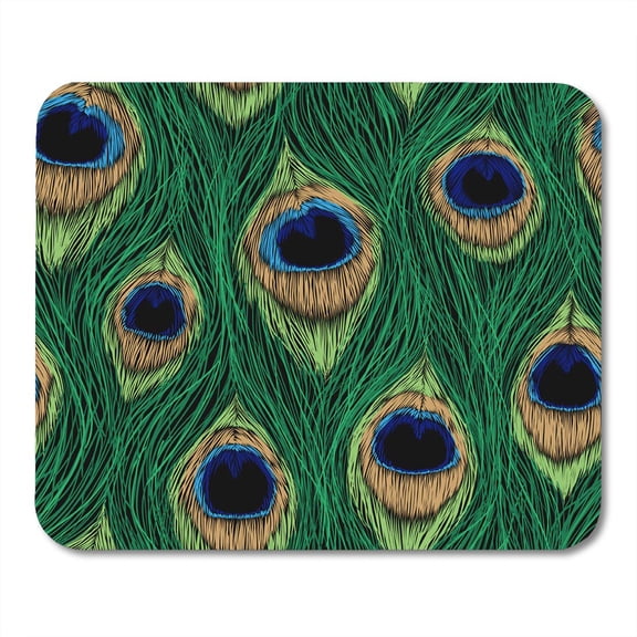 Colorful Pattern Peacock Feathers Green Bird Tropical Luxury Mousepad Mouse Pad Mouse Mat 9x10 inch