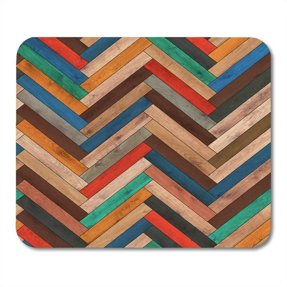 Colorful Pattern Wood Parquet Herringbone Clipart Chevron Arrow Floor Mousepad Mouse Pad Mouse Mat 9x10 inch