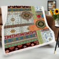 thumbnail image 1 of Colorful Patterned Textile Collage Sherpa Blanket Throw Blanket For Bed Chair Sofa Blanket For Women Men Blanket Microfiber, 1 of 8