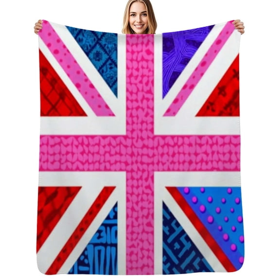 Colorful Patterned Union Jack Flannel Blanket Warm Soft Bedding Throws Winter Camping Chair Sofa Bed