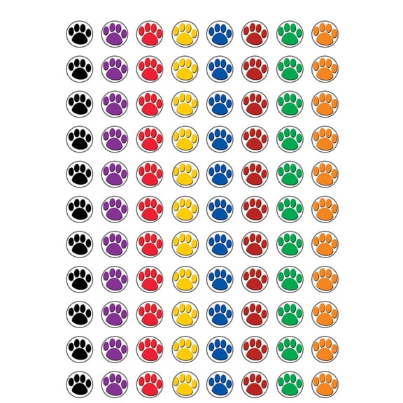 Colorful Paw Prints Mini Stickers by Teacher Created Resources