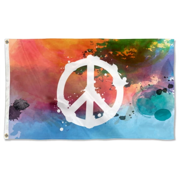 Colorful Peace Sign Flags Polyester 3x5 FT banner