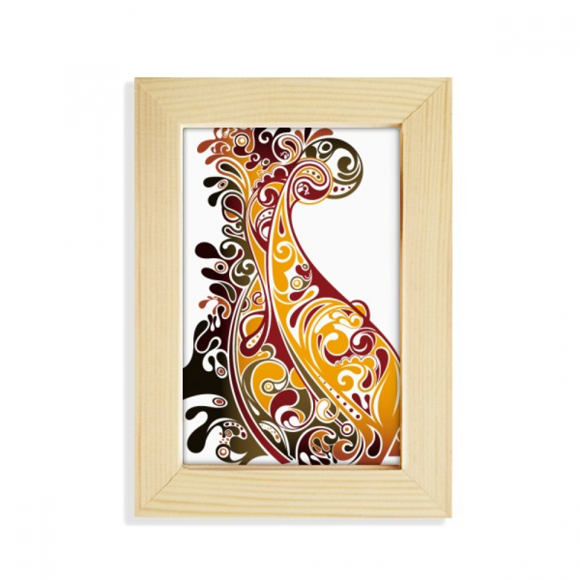 Colorful Peacock Animal Art Outline Desktop Display Photo Frame Picture Art Painting 5x7 inch