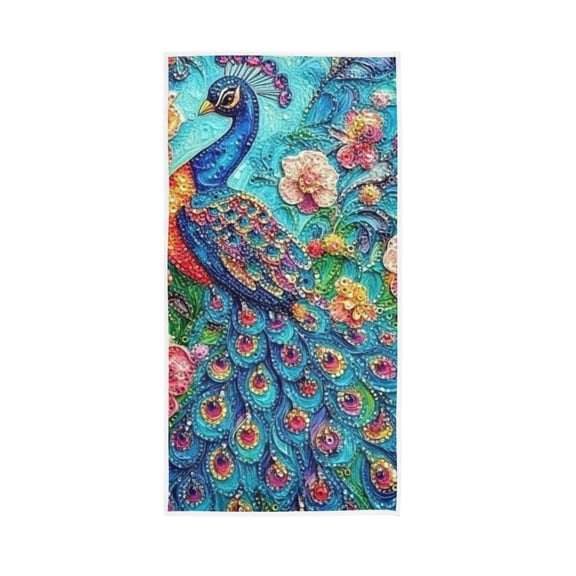 Colorful Peacock Face Towel Absorbent Hand Towels Bath Sport Gym