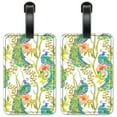 thumbnail image 1 of Colorful Peacocks - Luggage ID Tags / Suitcase Identification Cards - Set of 2, 1 of 5