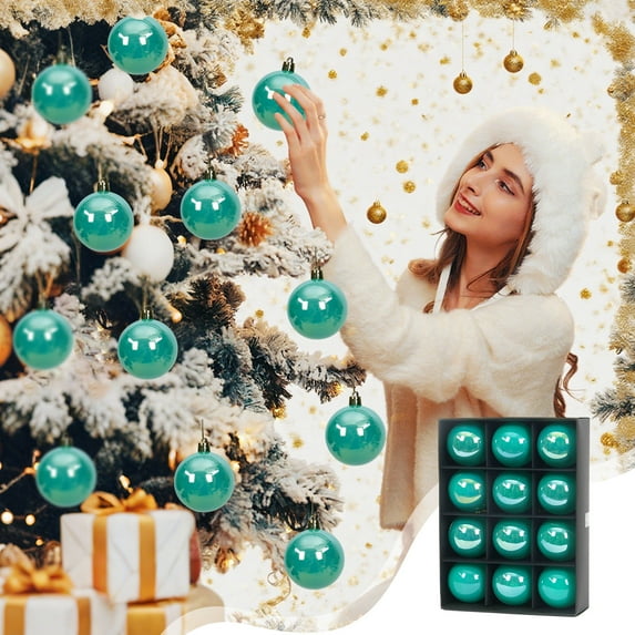 Colorful Pearl Christmas Ball Ornaments | Set of 12 Plastic Holiday Decorations | 6cm Tree & Ceiling Hanging Decor for Wedding & Party Display