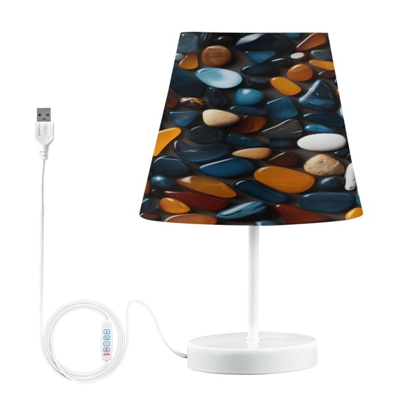 Colorful Pebbles Desk Lamp LED Table Nightstand Lamps with 3 Color Temperatures for Home Bedroom Living Room Decor 8x12