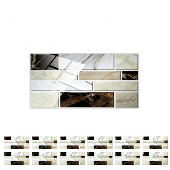 Colorful Peel And Stick Backsplash Tiles Kitchen Bathroom Square Self Adhesive Wall Tile Checkerboard Checkered Stickers,Multicolor (12-Sheet,)Harlik