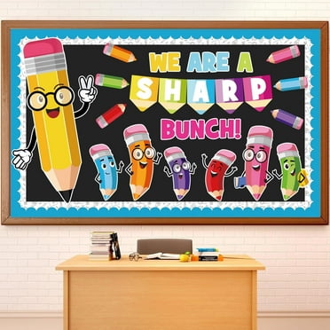 Colorful Pencils Bulletin Board Decoration Colorful Pencil  Welcome Back School Cut-Outs with Glue Points for for Teacher Student Back to School Party Supplies