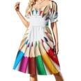 thumbnail image 1 of Colorful Pencils abstract design Great design for any student artist Sleeveless Dress woman dress Female dress Woman dresses, 1 of 6