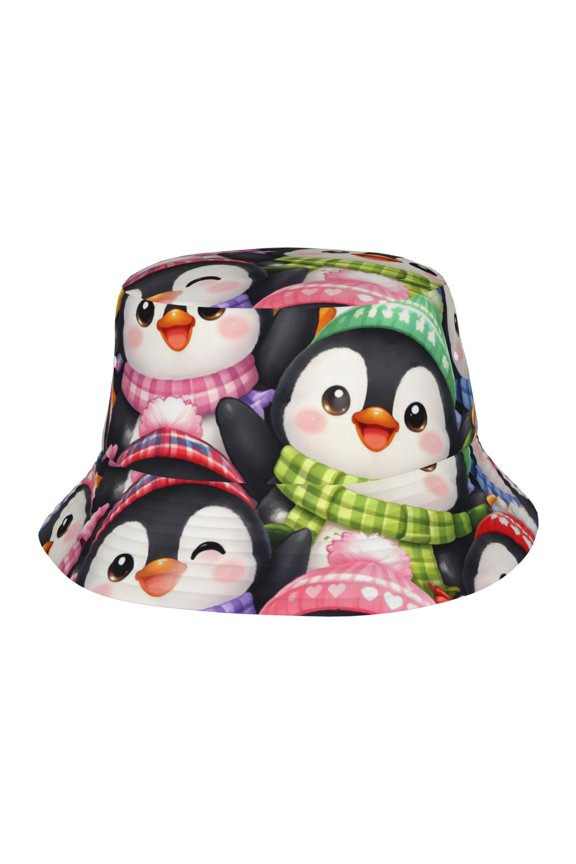 Colorful Penguin Fisherman's Hat Casual and Breathable Sun Hat for Men and Women