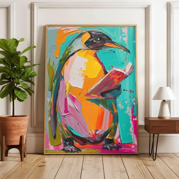 Colorful Penguin Poster Animal Pop Art Poster , Poster Print Only