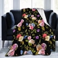 thumbnail image 1 of Colorful Peony Flowers Print Fleece Throw Blanket Ultra Soft Cozy Decorative Flannel Blanket All Season for Home Couch Bed Chair Travel 50x40in, 1 of 6