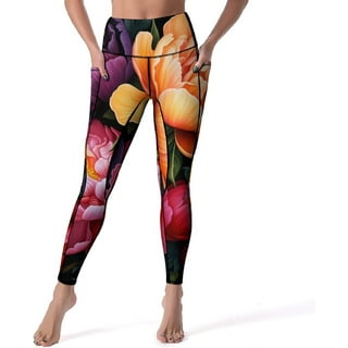FLOWER 10 POCKETS SHORT LEGGINGS（WOMEN） Floral Leggings Pockets