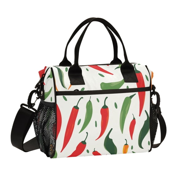 Colorful Pepper Lunch Bag Insulated Lunch Box Leakproof Reusable Cooler ...
