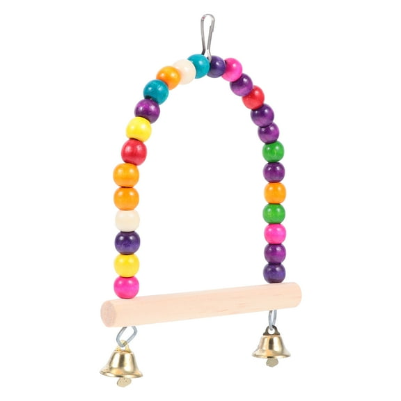 unbranded  Parrot Toy Bird Hanging Swing Indoor Swings Mirror Ball Colorful