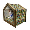 thumbnail image 1 of Colorful Pet House, Abstract Optic Effect Triangle Pattern Digital Vibrant Contemporary Design, Outdoor & Indoor Portable Dog Kennel with Pillow and Cover, 5 Sizes, Multicolor, by Ambesonne, 1 of 5