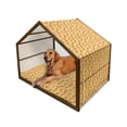 thumbnail image 1 of Colorful Pet House, Fresh Ripe Citrus Fruits Orange Grapefruit and Lemon Repeating Circular Pattern, Outdoor & Indoor Portable Dog Kennel with Pillow and Cover, 5 Sizes, Multicolor, by Ambesonne, 1 of 4